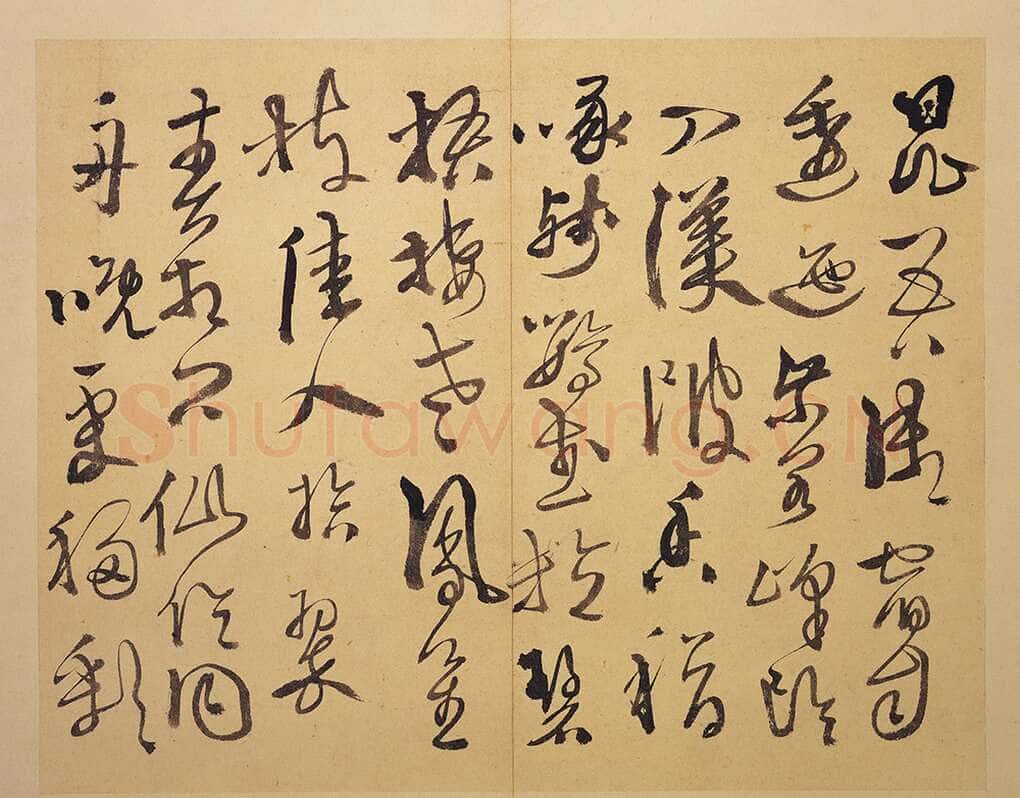徐渭《行草书杜甫秋兴八首》册页 纸本 高25.3厘米 台北故宫博物院藏