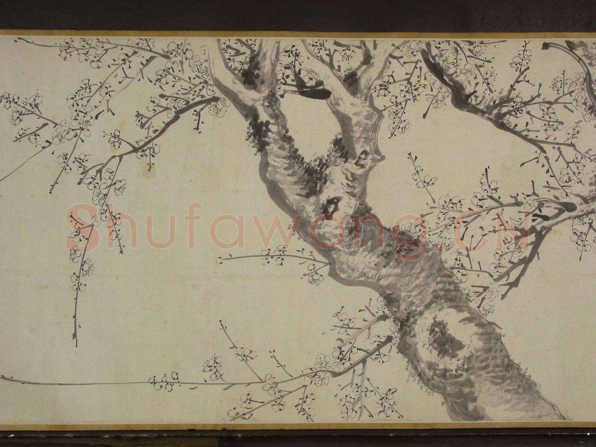 文徵明《自书梅花诗卷》纸本行书 47.2×470cm 画47×147.5cm 1552年 辽宁省博物馆藏