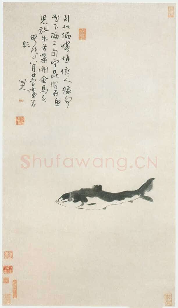 朱耷(八大山人)题鱼图轴1