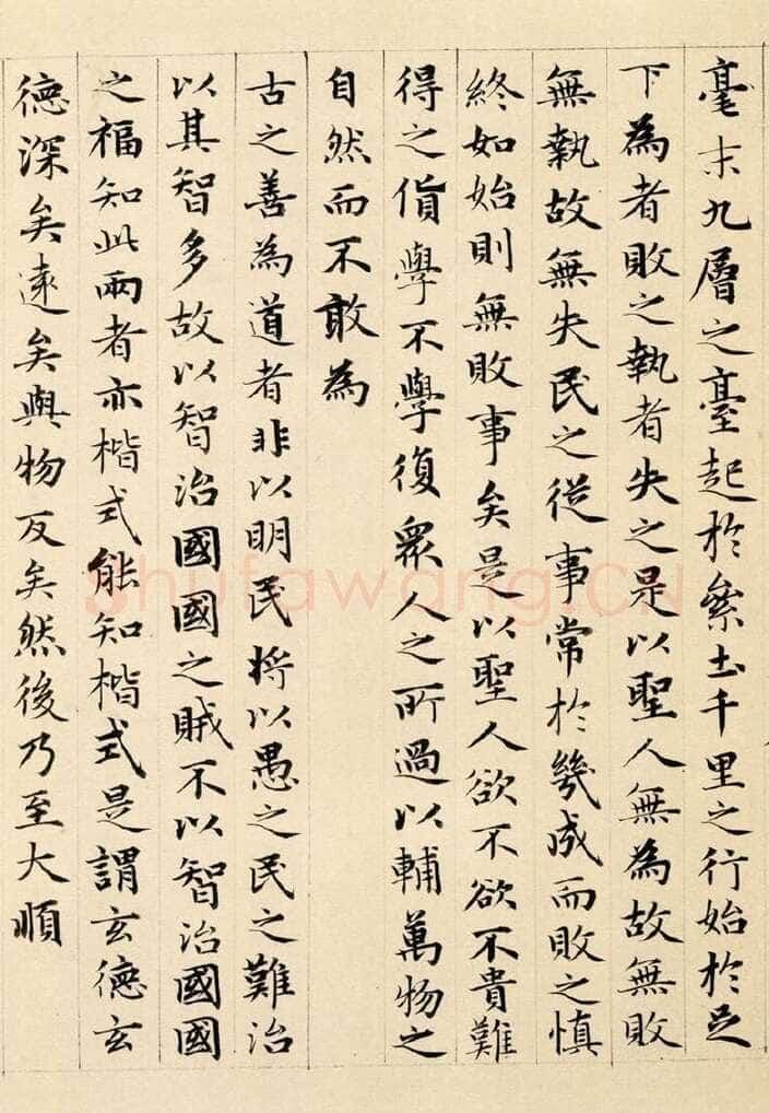 赵孟頫《老子道德经卷》纸本 小楷 24.3x153.3cm 1316年 北京故宫博物院藏