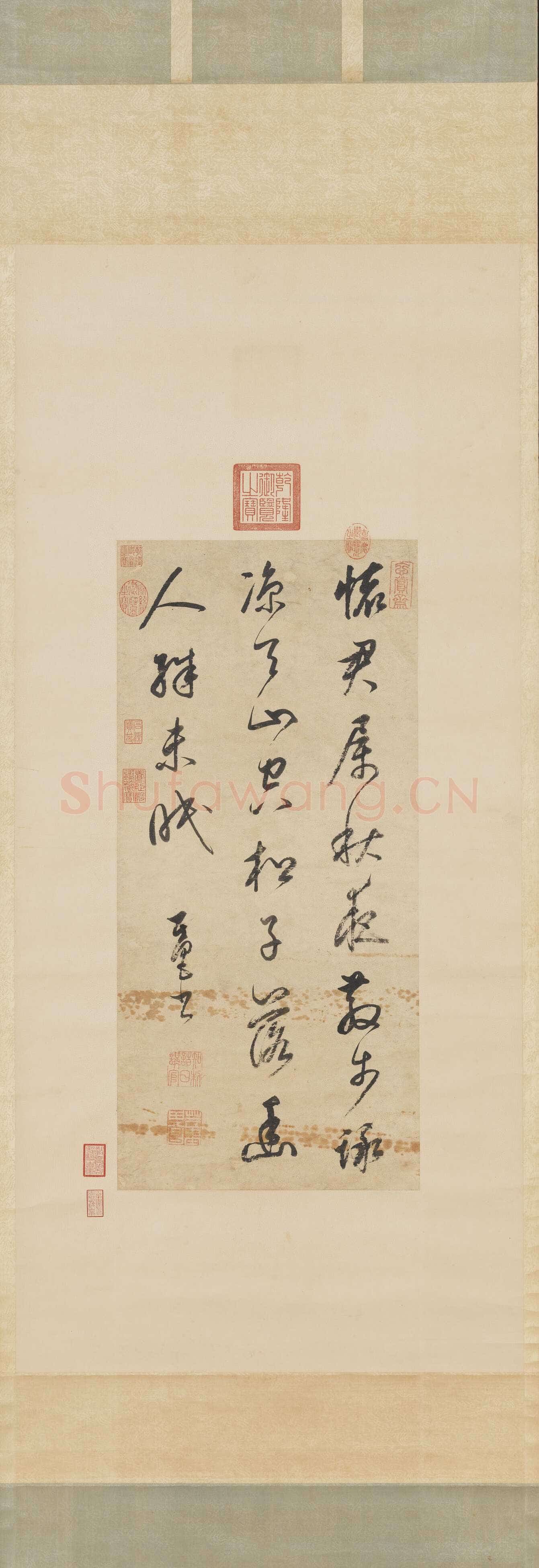 董其昌(立轴)《书韦应物五言诗轴》纸本行书 76.1×35.5cm 台北故宫博物院藏