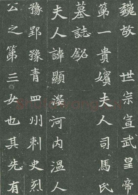 司马显姿墓志前秦北朝碑刻碑拓,摘自前秦北朝司马显姿墓志(全本)