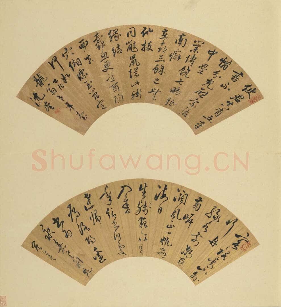 姜宸英《书王湾诗扇》纸本行书15.8×49.8cm 台北故宫博物院藏