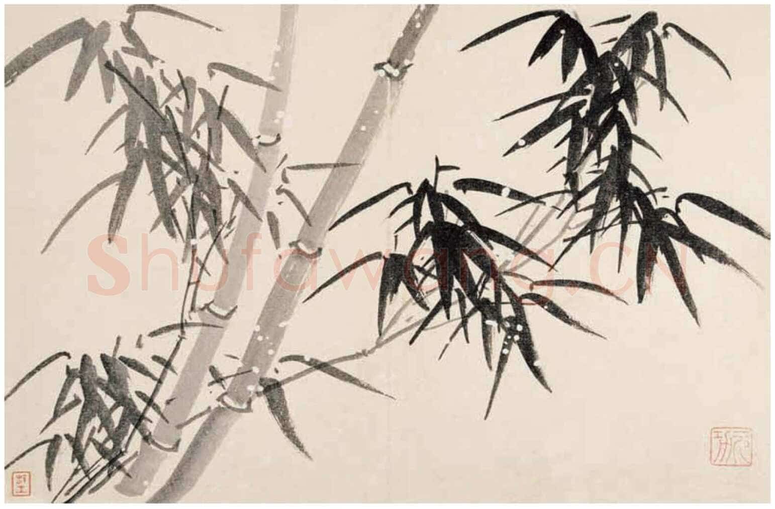 归庄《墨竹诗翰册》24.5×35.5cm×15 昆仑堂美术馆藏