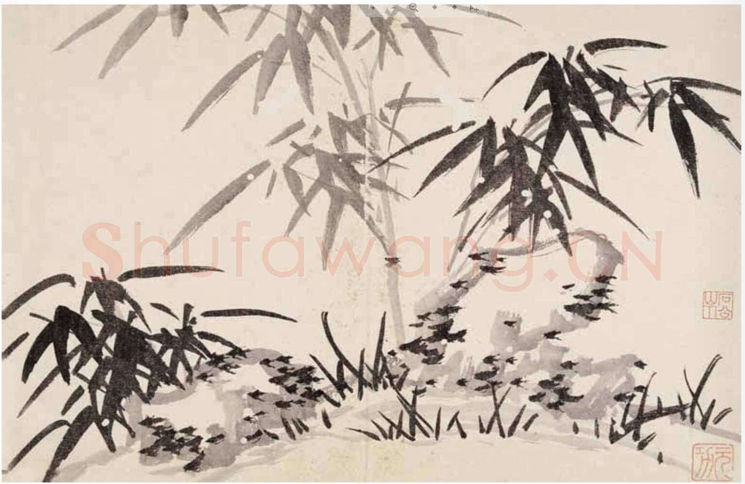 归庄《墨竹诗翰册》24.5×35.5cm×15 昆仑堂美术馆藏