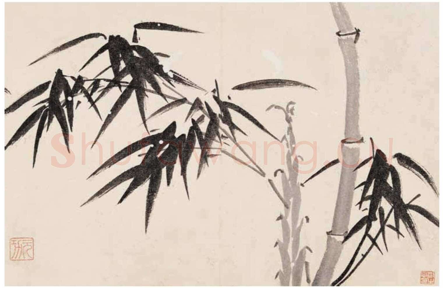 归庄《墨竹诗翰册》24.5×35.5cm×15 昆仑堂美术馆藏