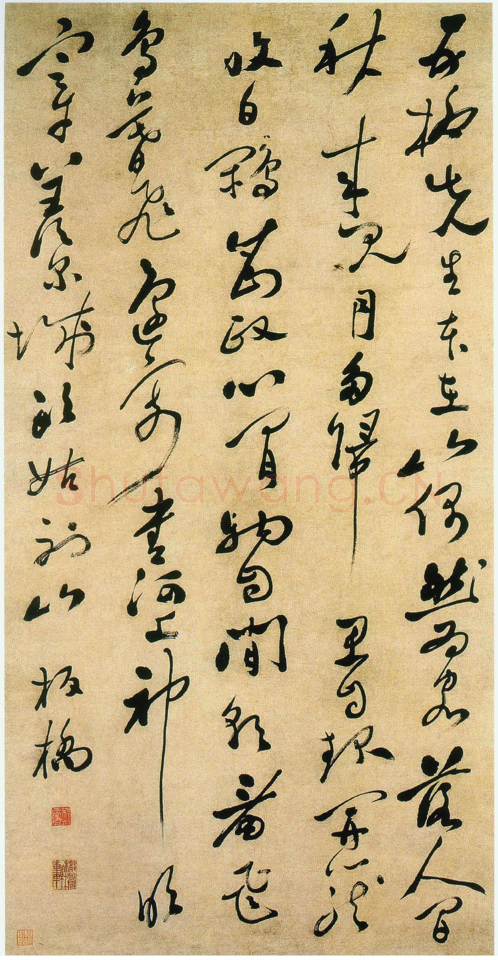 郑燮(郑板桥)《行草七律诗轴》纸本行书 141.8×71.8cm 苏州博物馆藏