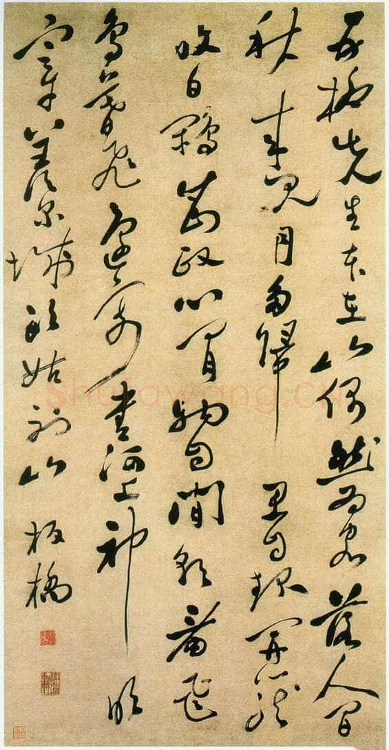 郑燮(郑板桥)《行草七律诗轴》纸本行书 141.8×71.8cm 苏州博物馆藏