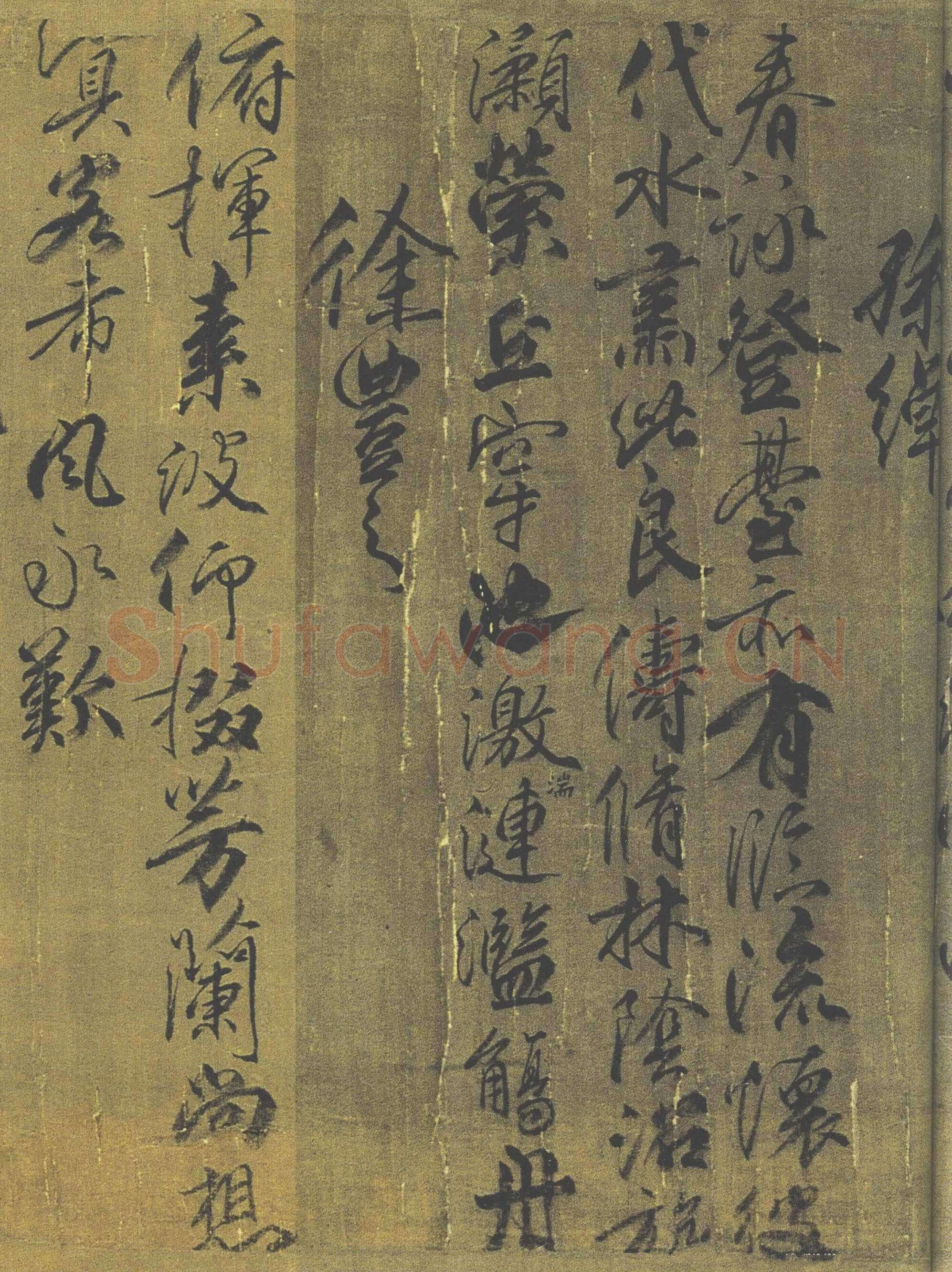 柳公权《兰亭诗》卷(传)，绢本，行书，26.5×365.3cm。北京故宫博物院藏