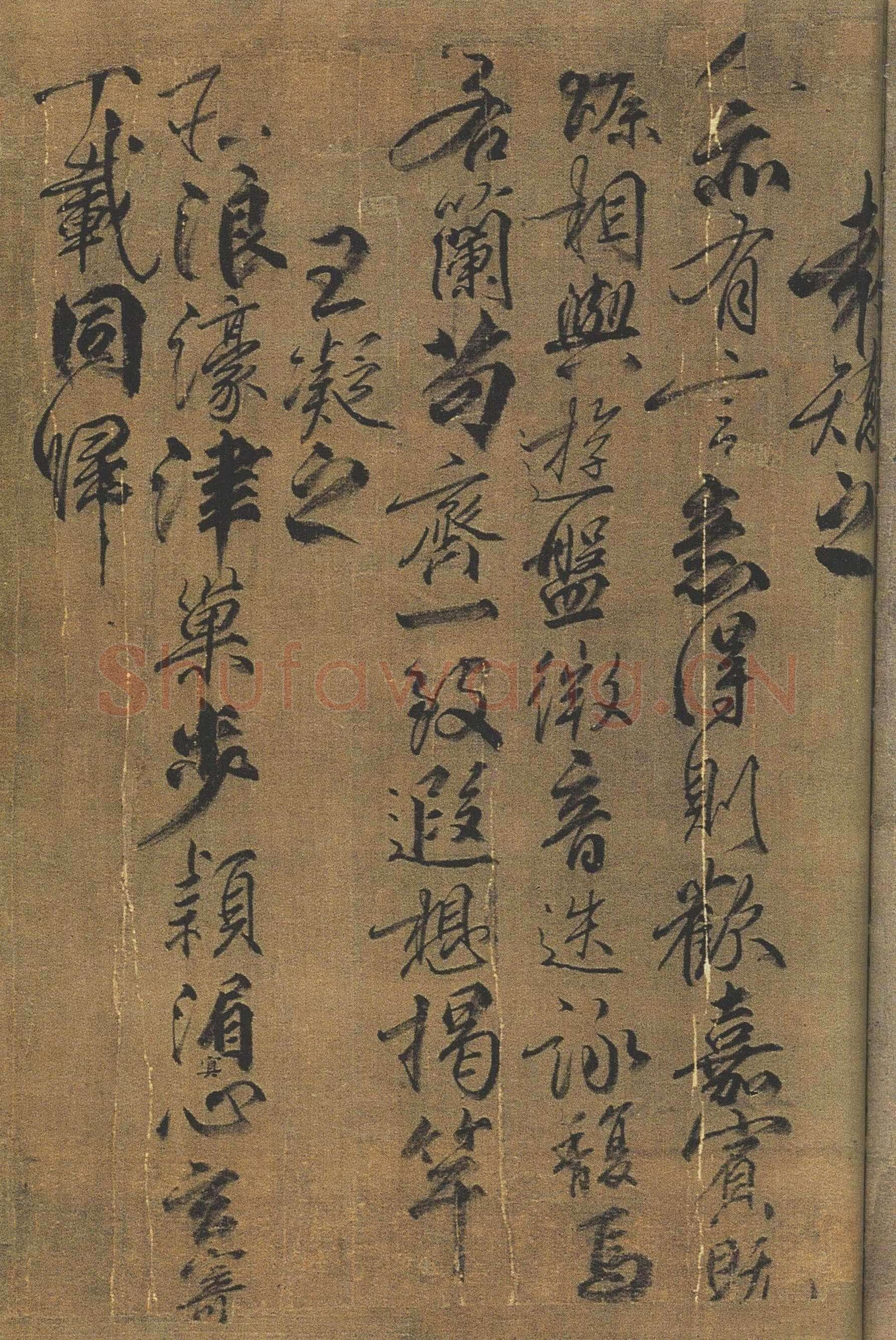 柳公权《兰亭诗》卷(传)，绢本，行书，26.5×365.3cm。北京故宫博物院藏