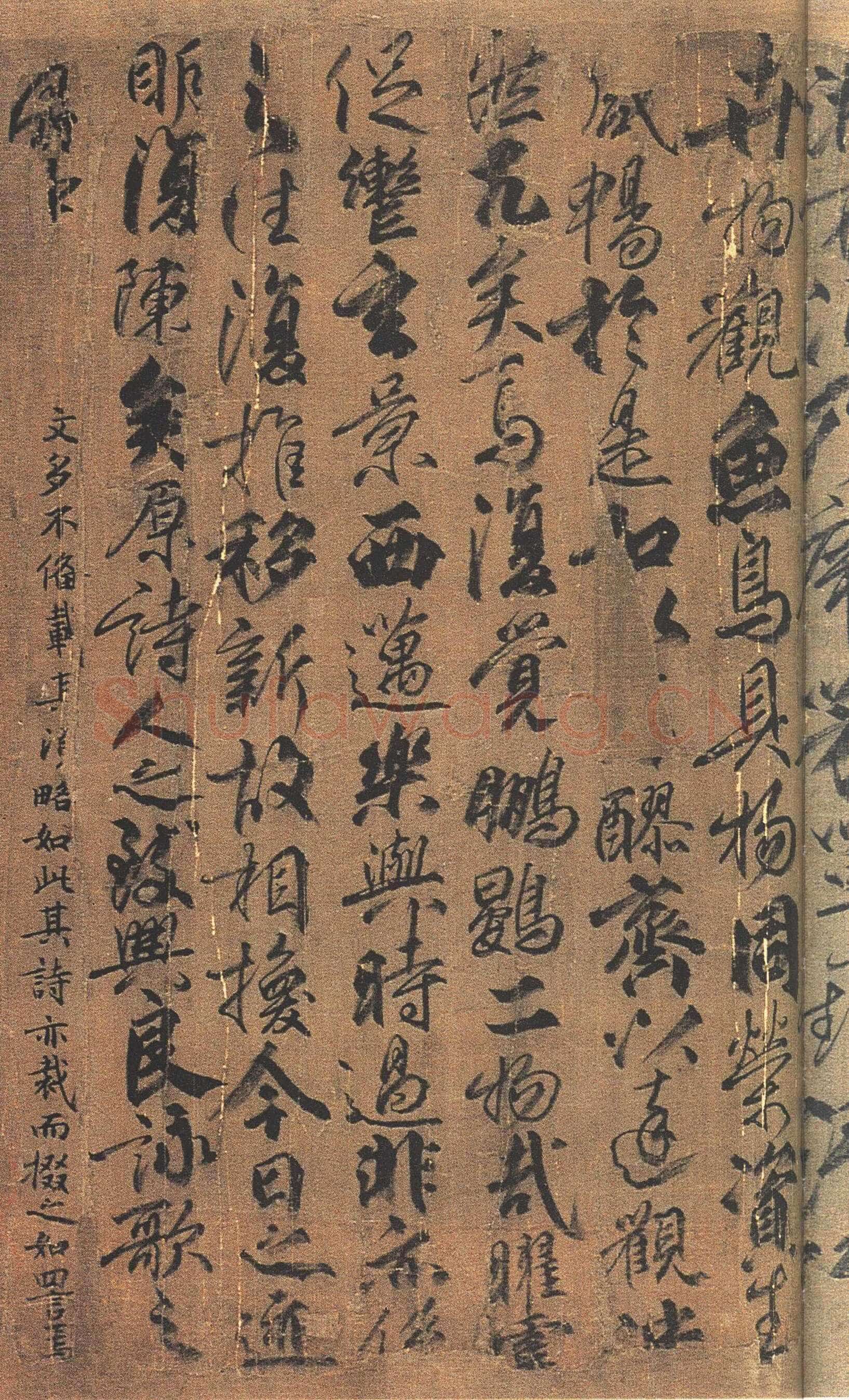 柳公权《兰亭诗》卷(传)，绢本，行书，26.5×365.3cm。北京故宫博物院藏