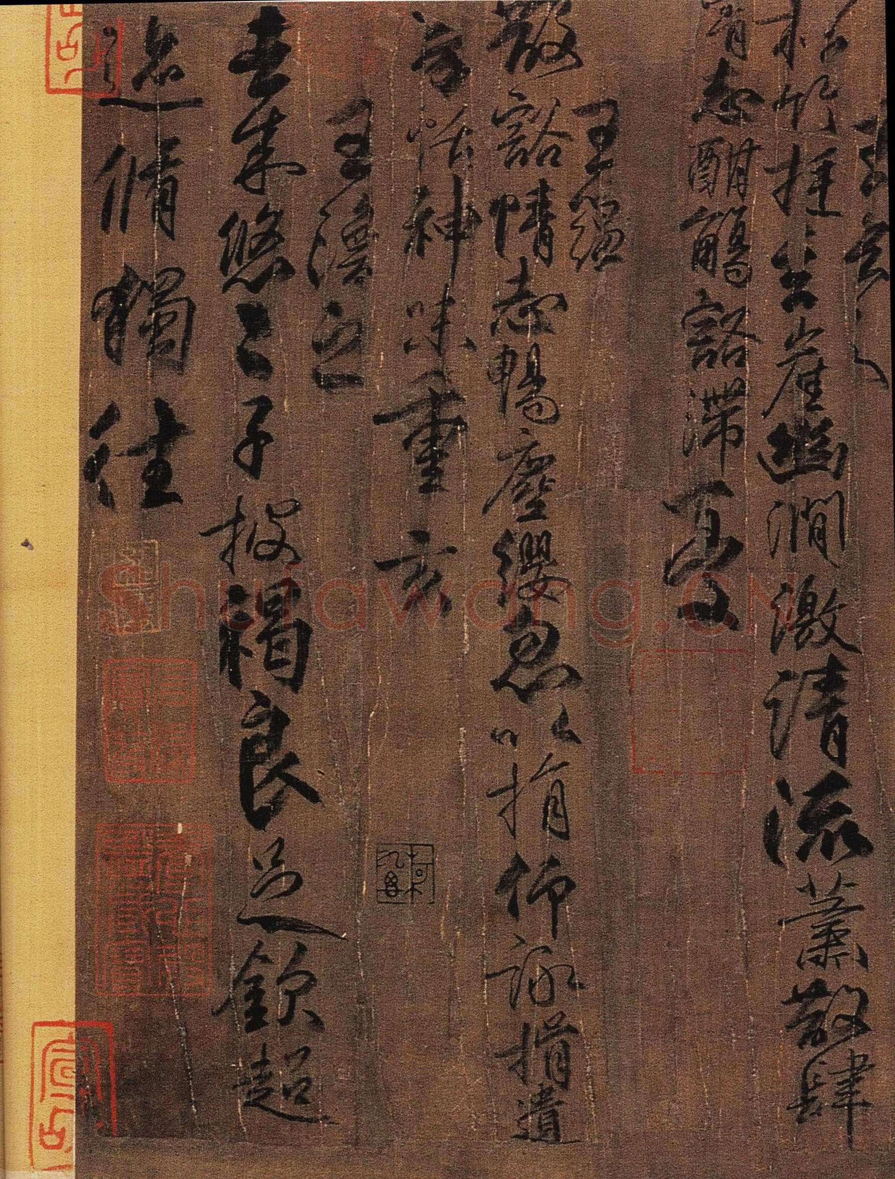 柳公权《兰亭诗》卷(传),绢本,行书,26.5×365.3cm。北京故宫博物院藏