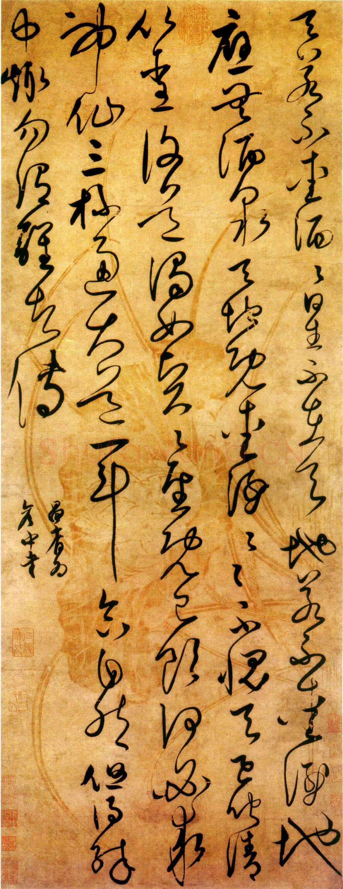宋广《李白月下独酌诗、风入松词轴》