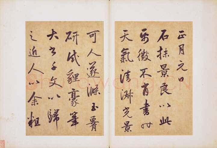 边武《草书千字文册》(选页)纸本草书 34.4×23.5cm×35 台北故宫博物院藏