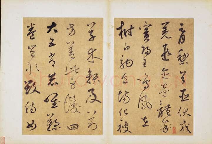 边武《草书千字文册》(选页)纸本草书 34.4×23.5cm×35 台北故宫博物院藏