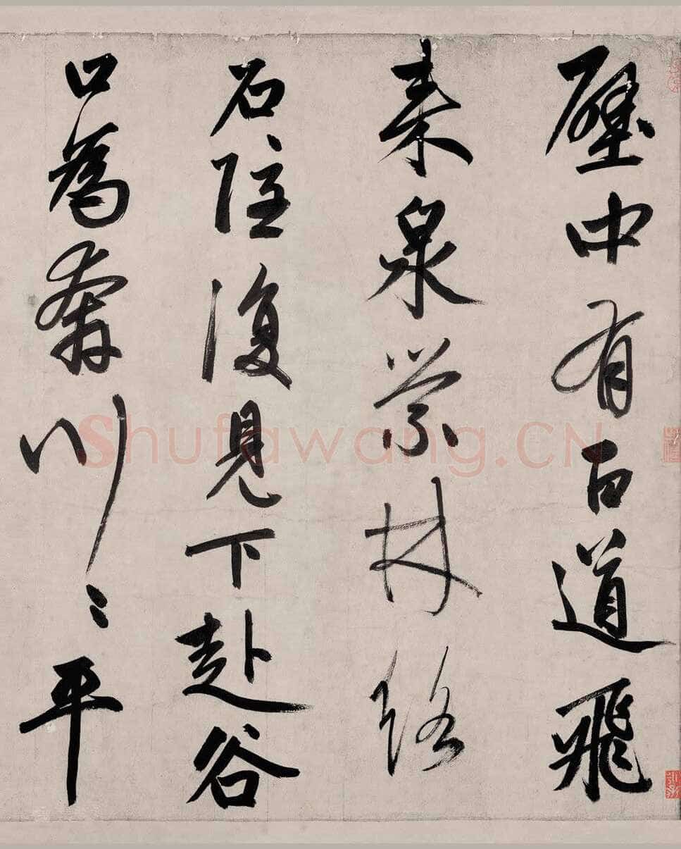 赵孟頫《烟江叠嶂图诗卷》49.8×413.9cm。 纸本,行书,辽宁省博物馆藏