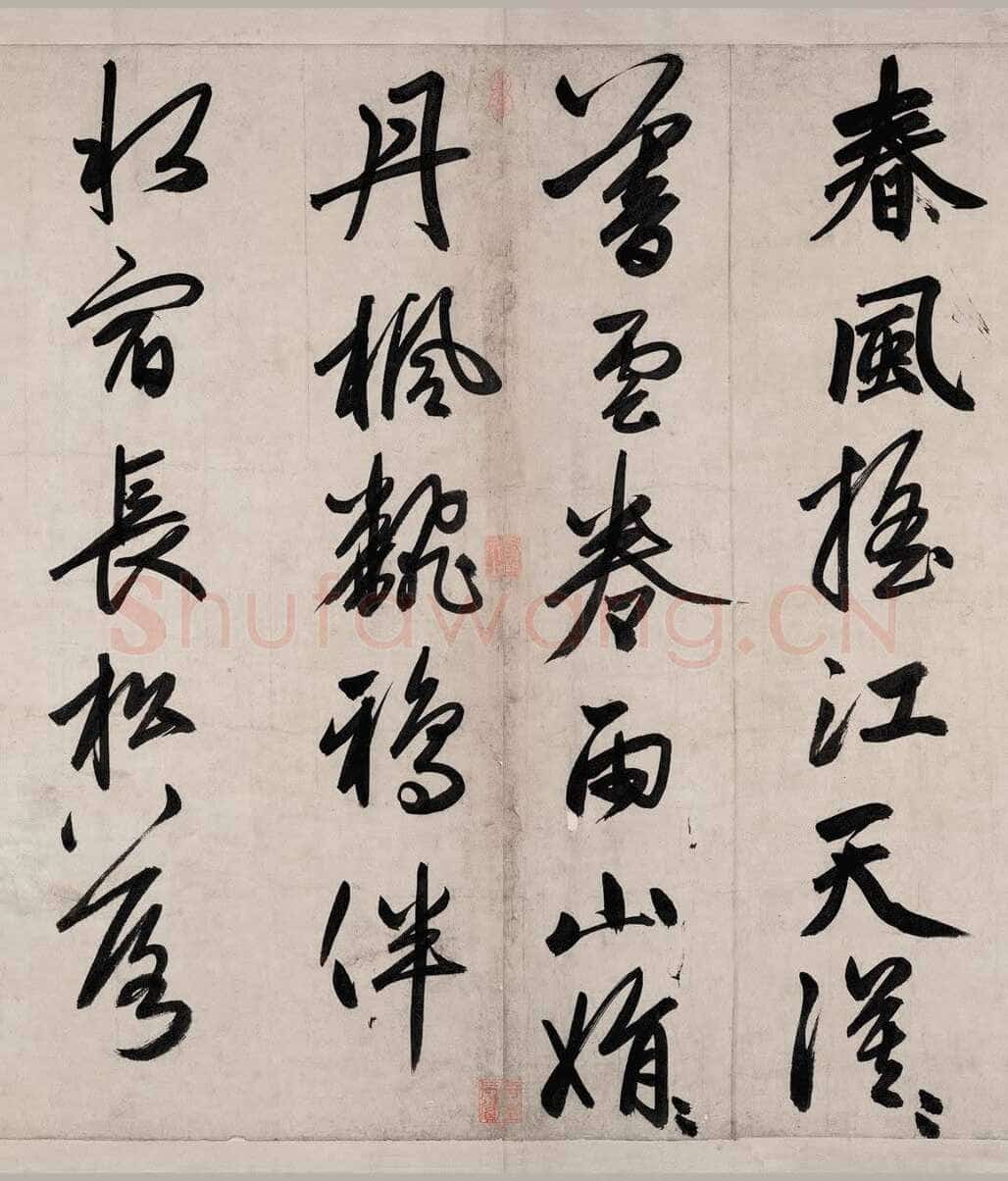 赵孟頫《烟江叠嶂图诗卷》49.8×413.9cm。 纸本,行书,辽宁省博物馆藏