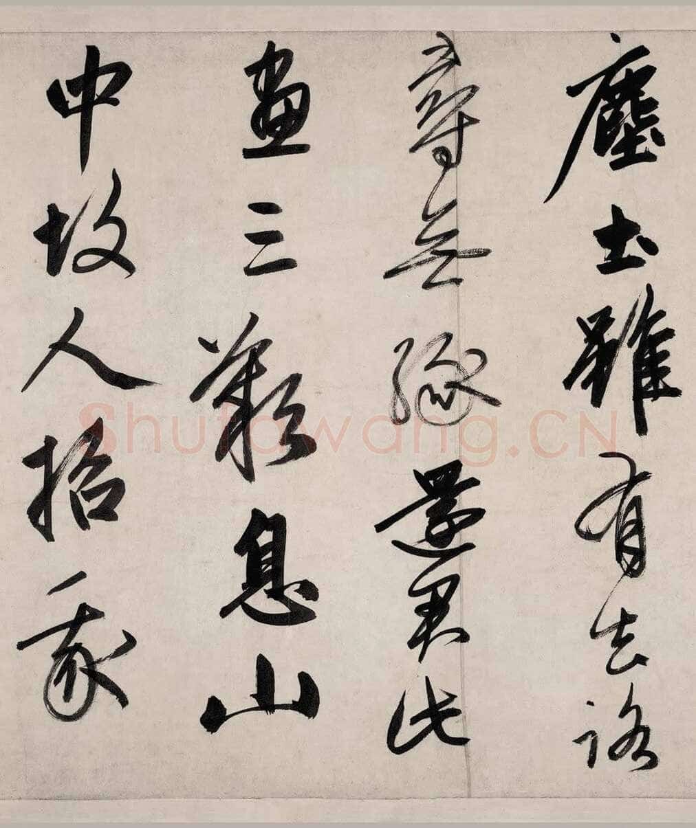 赵孟頫《烟江叠嶂图诗卷》49.8×413.9cm。 纸本,行书,辽宁省博物馆藏