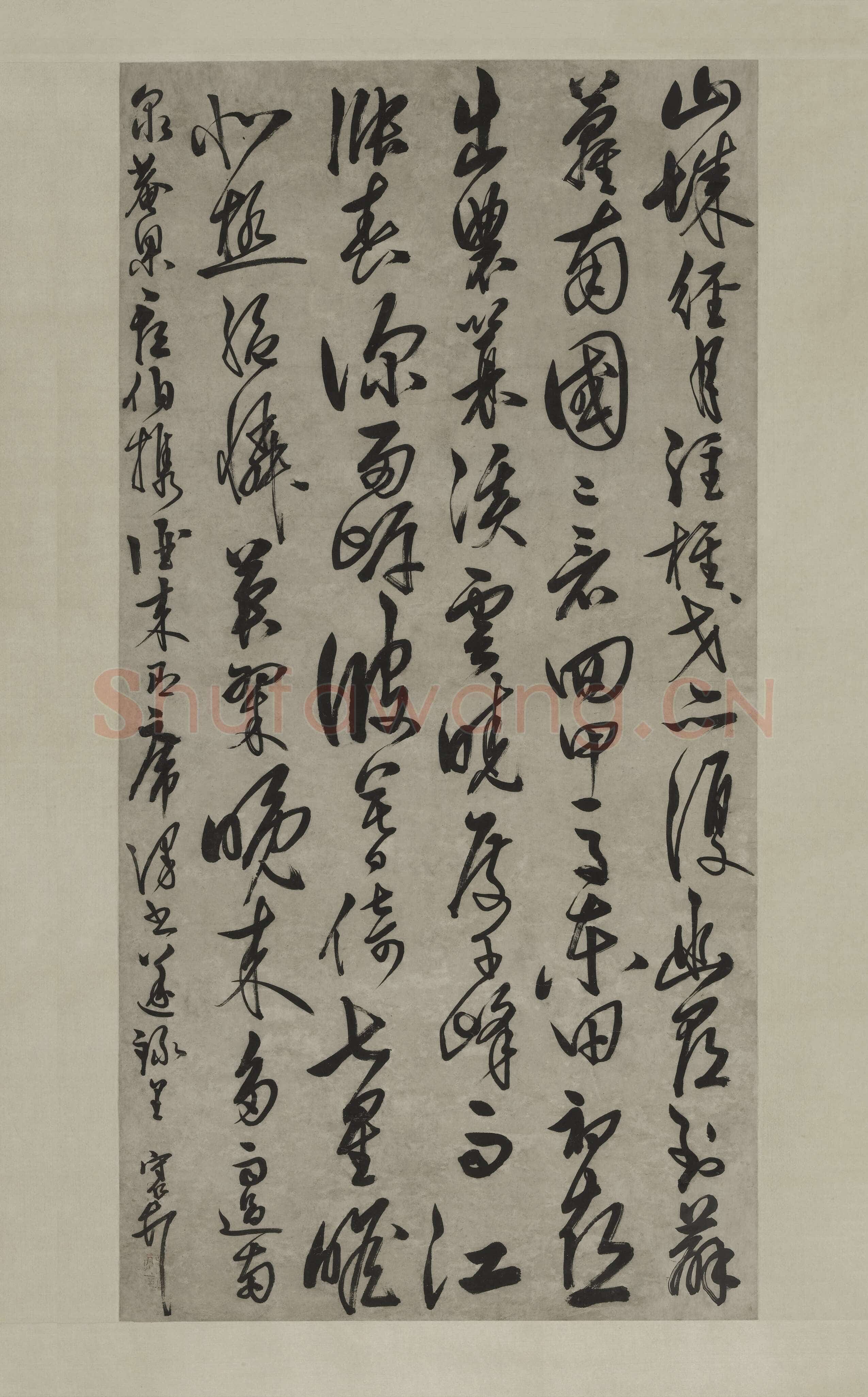 王守仁《回军上杭诗》轴 纸本 行草书 138.5×69cm 正德十二年(1517)上海博物馆藏。