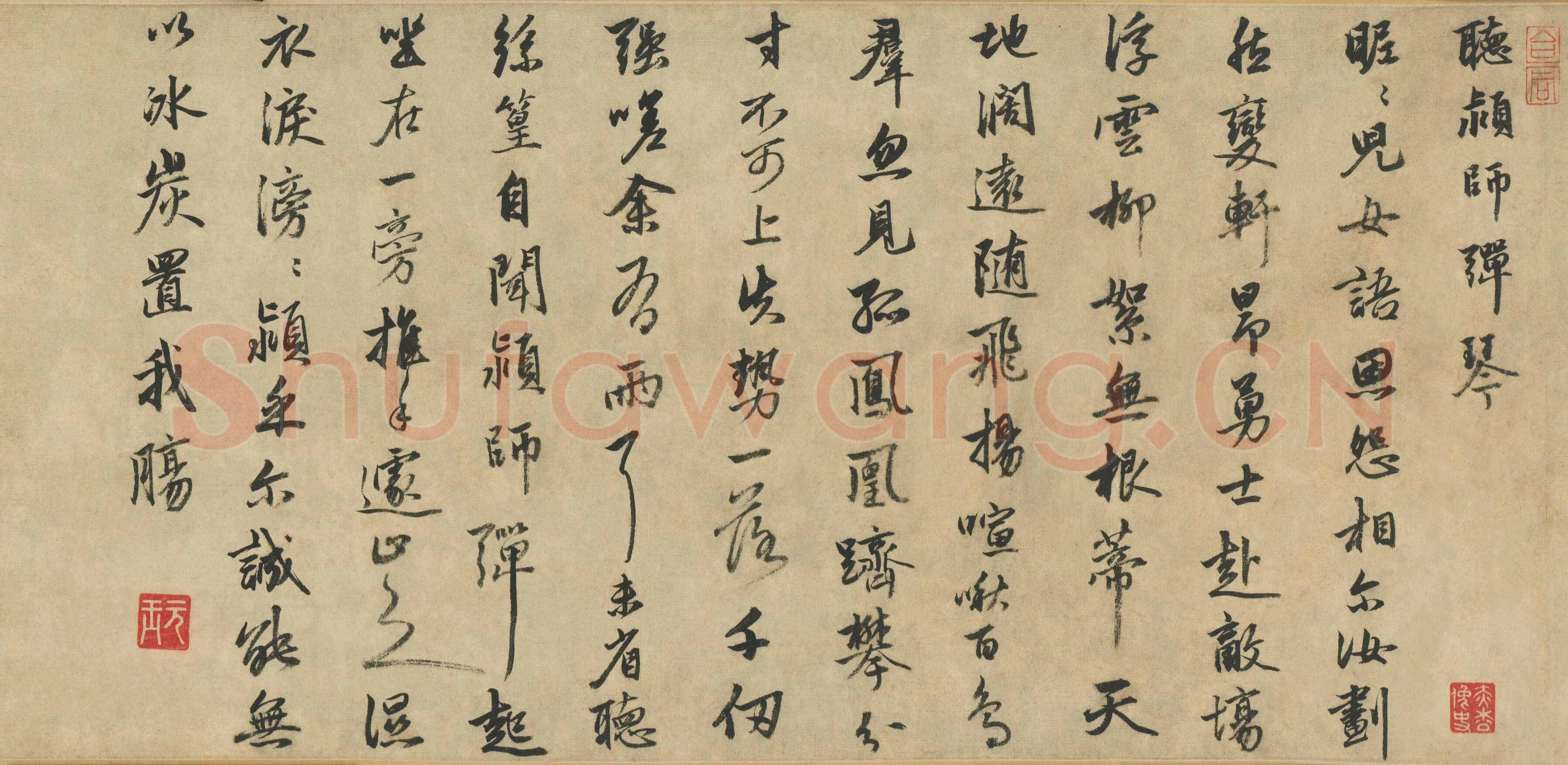 金琮、杜堇《古贤诗意卷》纸本，28×1079,5cm 北京故宫博物院藏