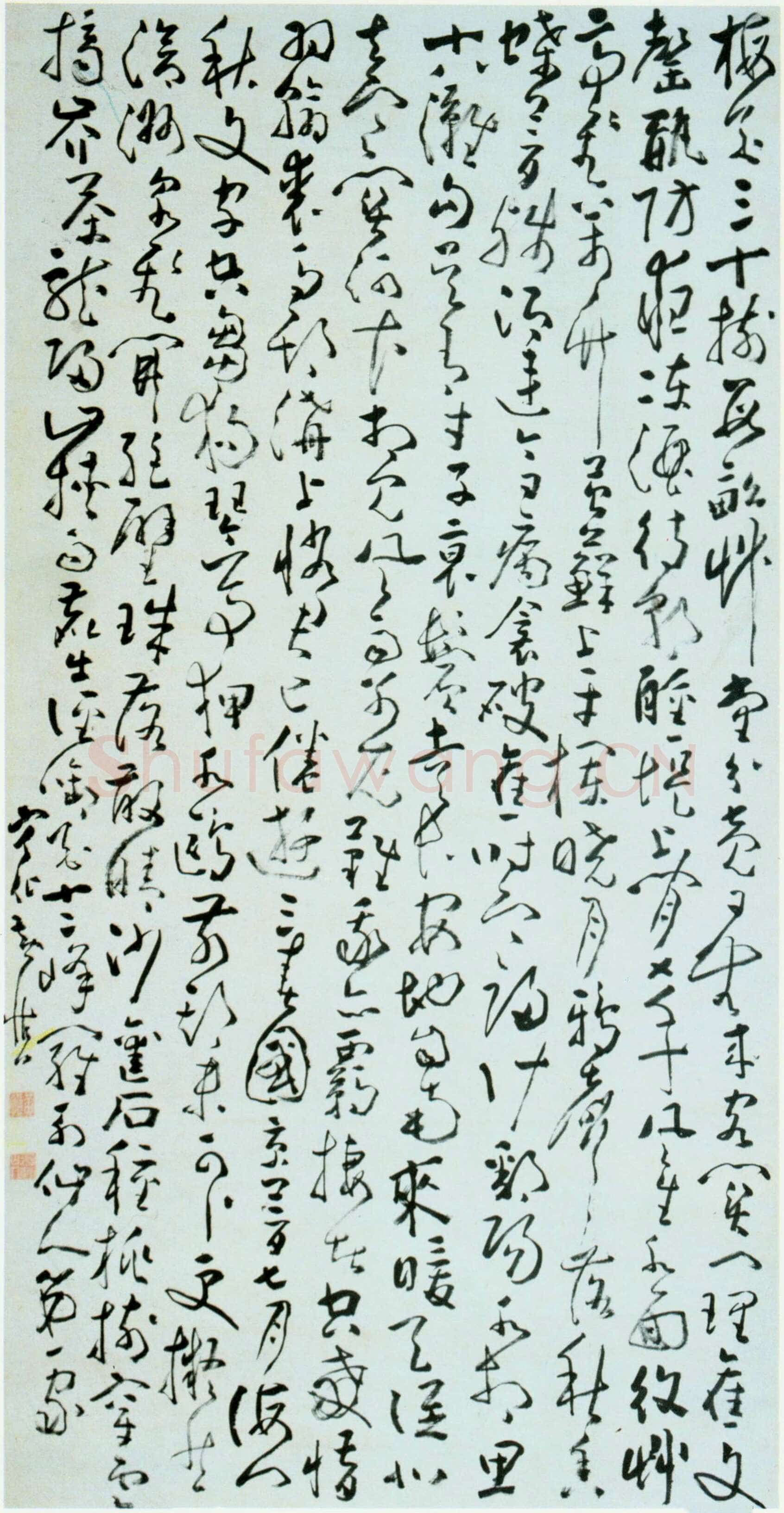 黄慎五律草书轴