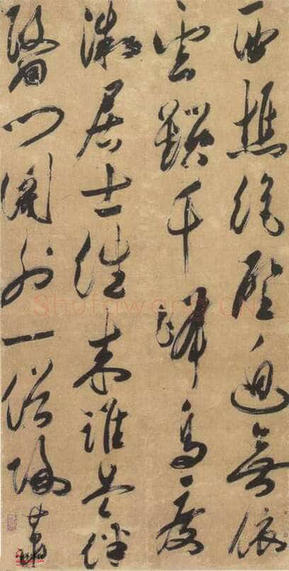 湛若水《行草七言诗轴》纸本行草书 144×72cm 香港中文大学文物馆藏