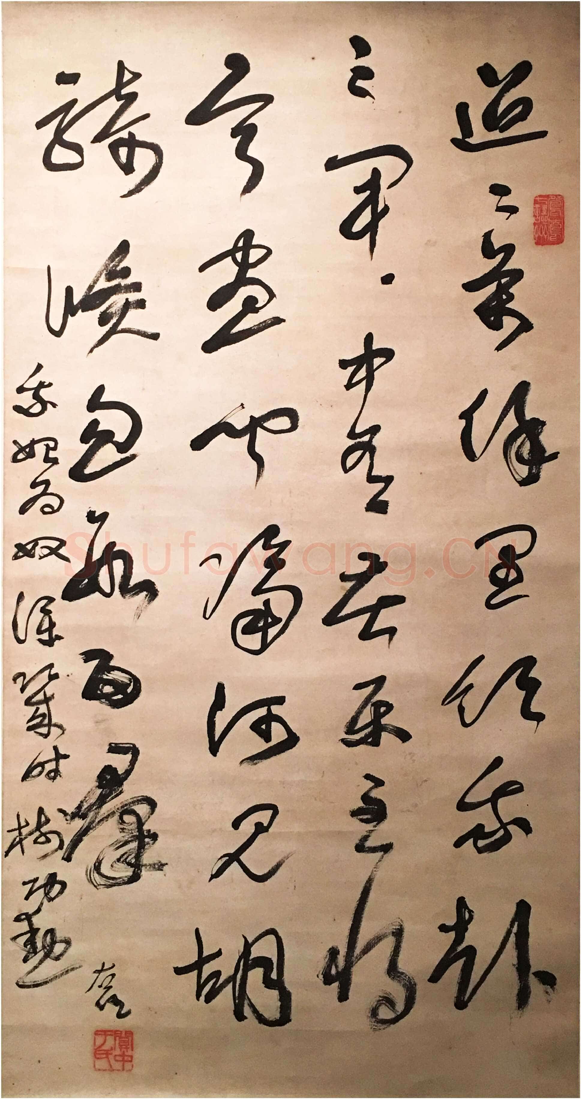 于右任《草书杜甫前出塞之五诗轴》纸本草书 86×45cm 南京市博物馆藏