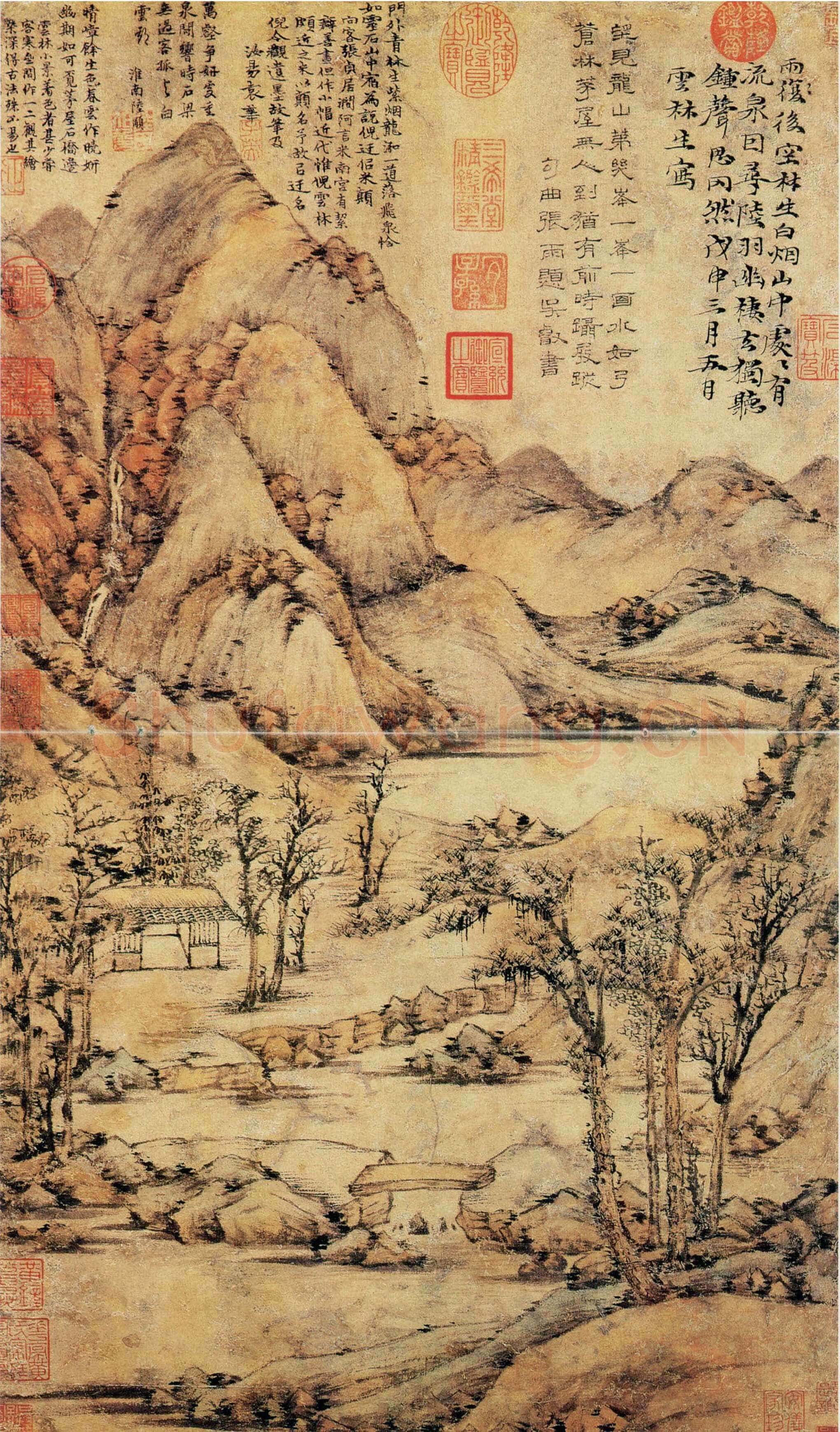 倪瓒《水竹居图轴》