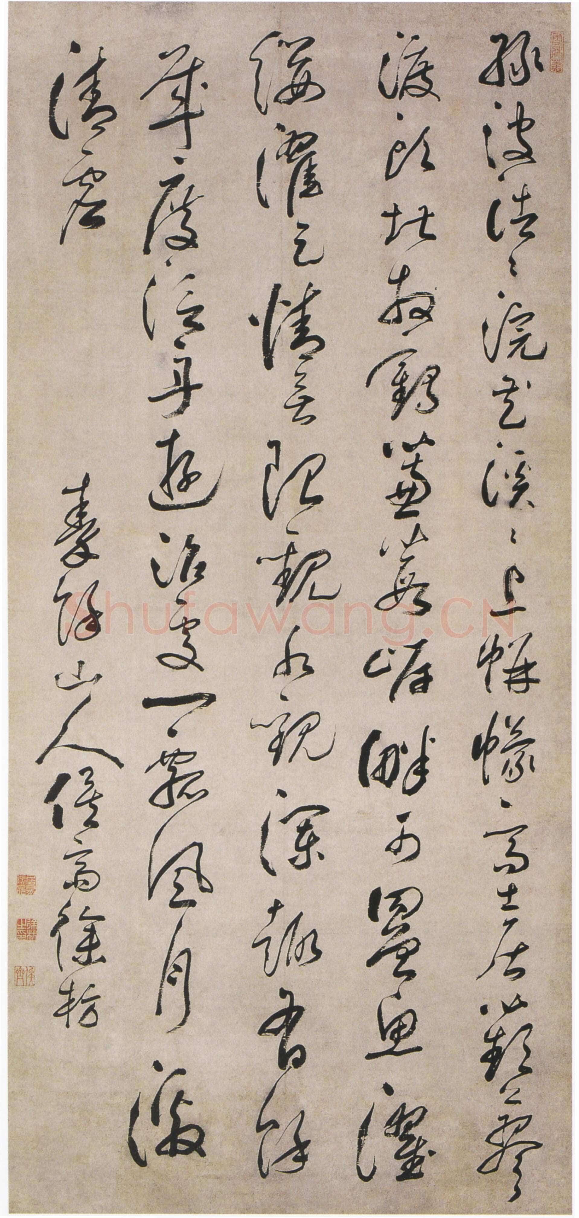 徐枋徐枋《草书七律诗轴》151×69.6cm 苏州博物馆藏