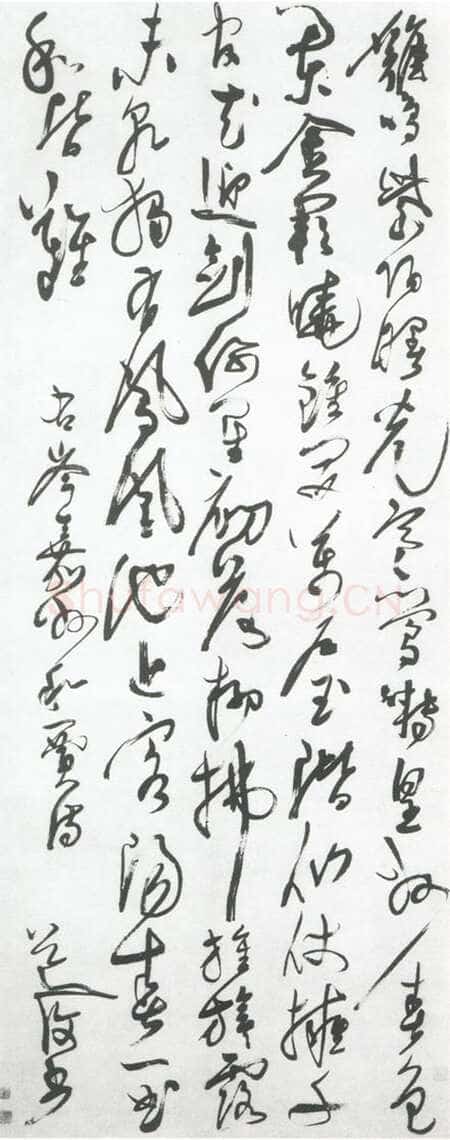 陈淳《草书岑参七律立轴》纸本 纵181.8厘米 横71.5厘米 上海博物馆藏