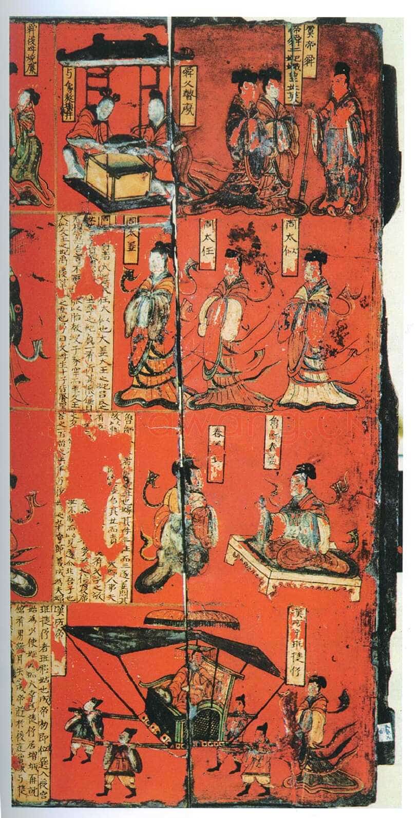 司马金龙墓漆画题字墓志书法,摘自北魏司马金龙墓漆画题字