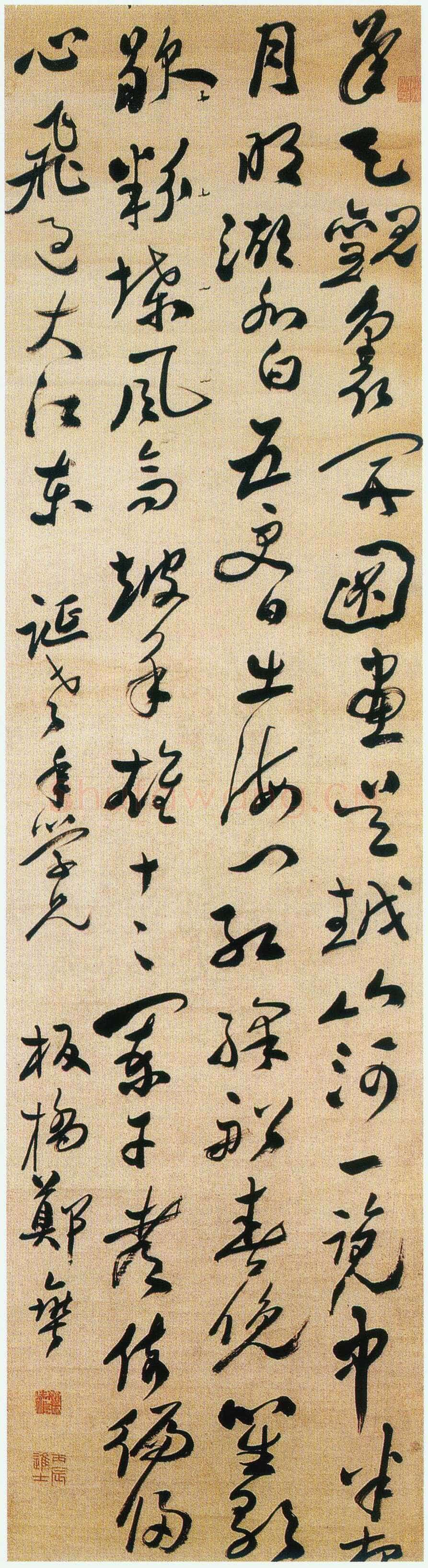郑燮(郑板桥)《草书诗轴》纸本草书 77×52cm 广东省美术馆藏