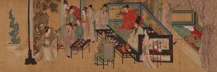 唐寅《临韩熙载夜宴图》绢本设色 30.8×547.8cm 重庆中国三峡博物馆藏