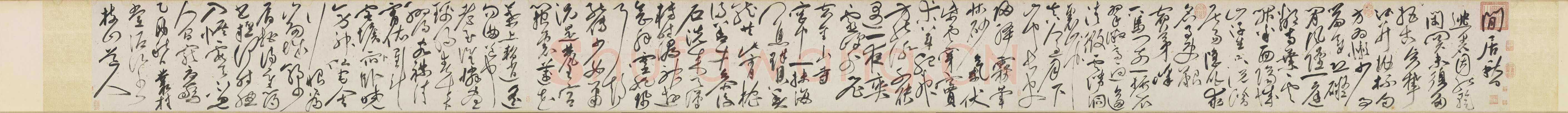 祝允明《草书七律诗》卷 30.8×396.5厘米 台北故宫博物院藏