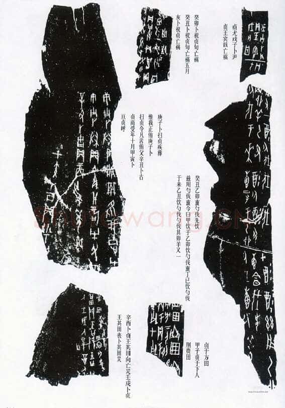 甲骨文拓片精选21甲骨文写法,摘自甲骨文拓片及其释文