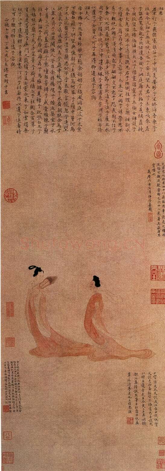 文徵明《湘君湘夫人图》100.8×35.6cm 北京故宫博物院藏