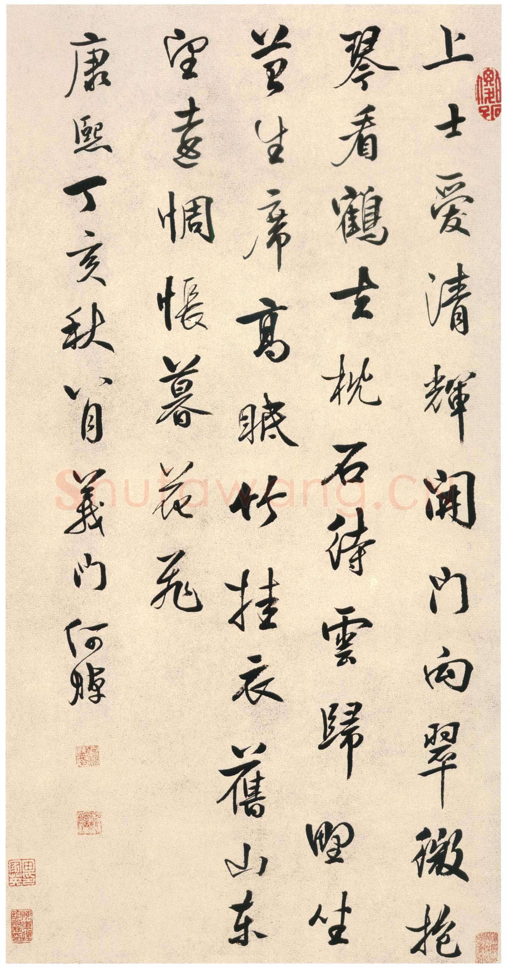何焯《行书五律诗轴》纸本行书 74×38.5cm 中国国家博物馆藏