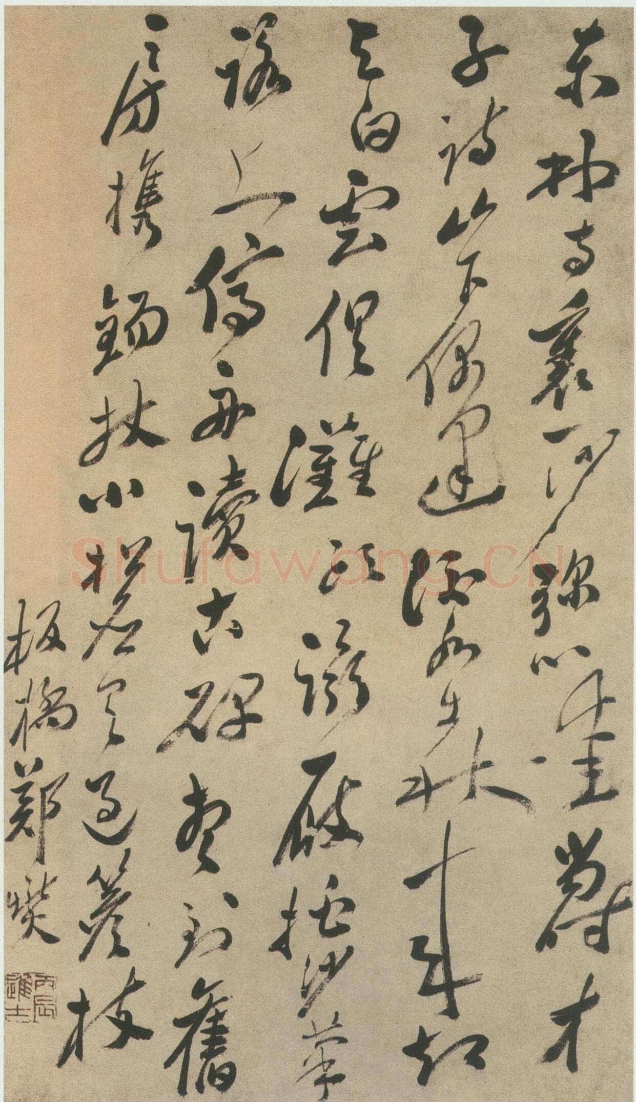 郑燮(郑板桥)《草书七律》纸本 91×51cm 西泠印社藏