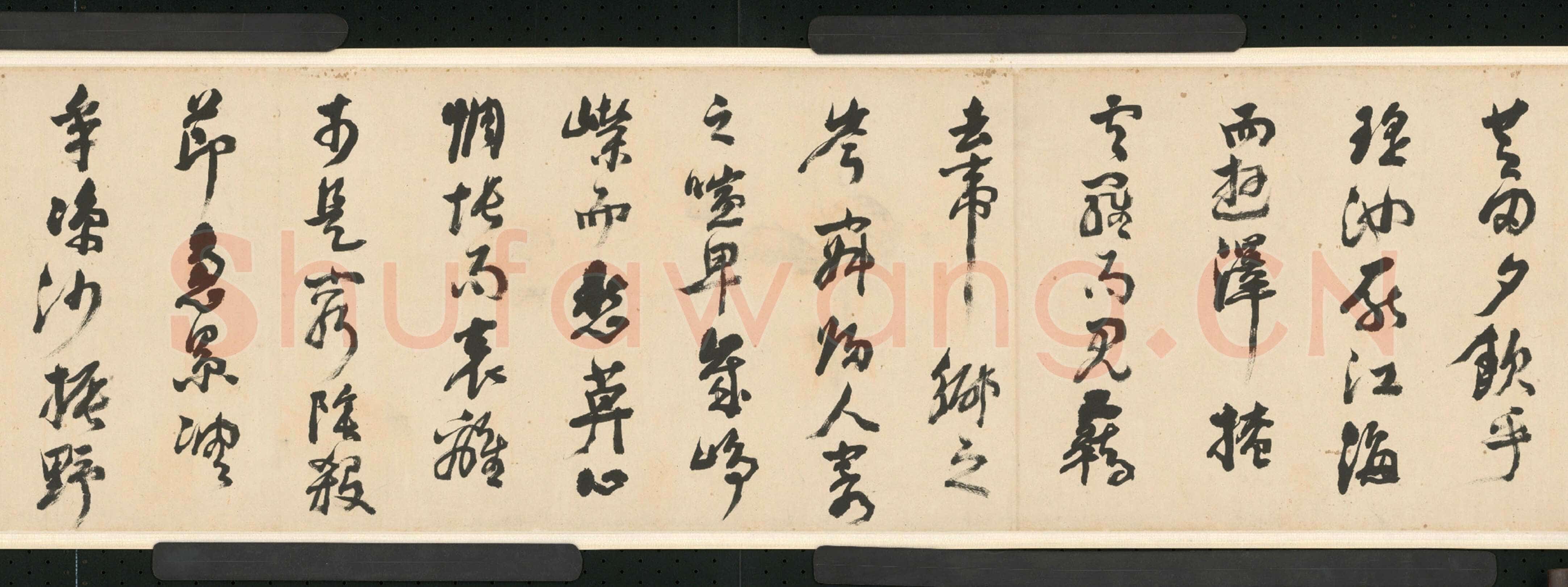 倪元璐《行草舞鹤赋卷》行草书,30.4×909.8cm。崇祯二年(1629)北京故宫博物院藏