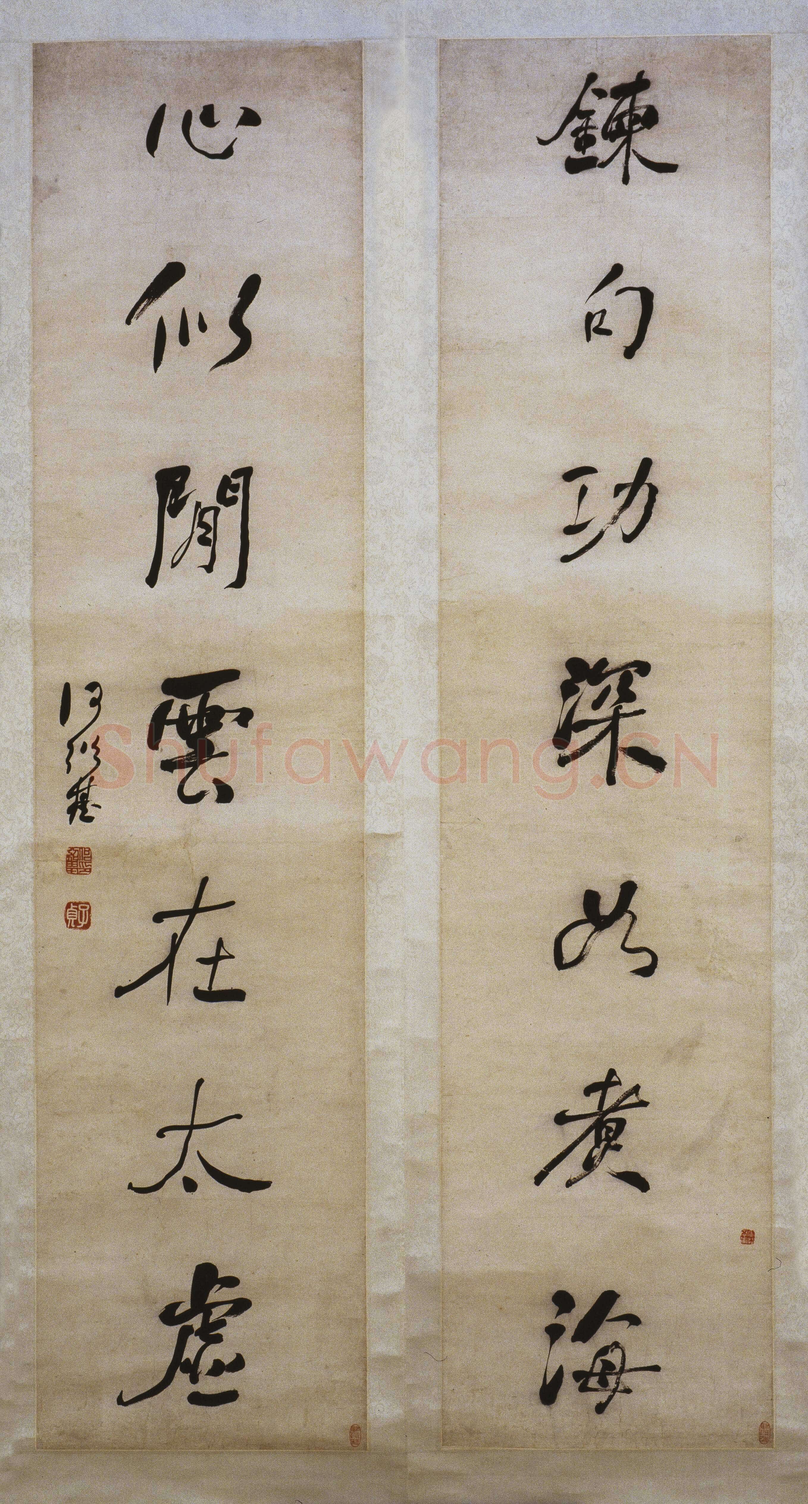 何绍基《行书“炼句心似”七言联》纸本行书 129.5×30.7cm×2 湖南省博物馆藏