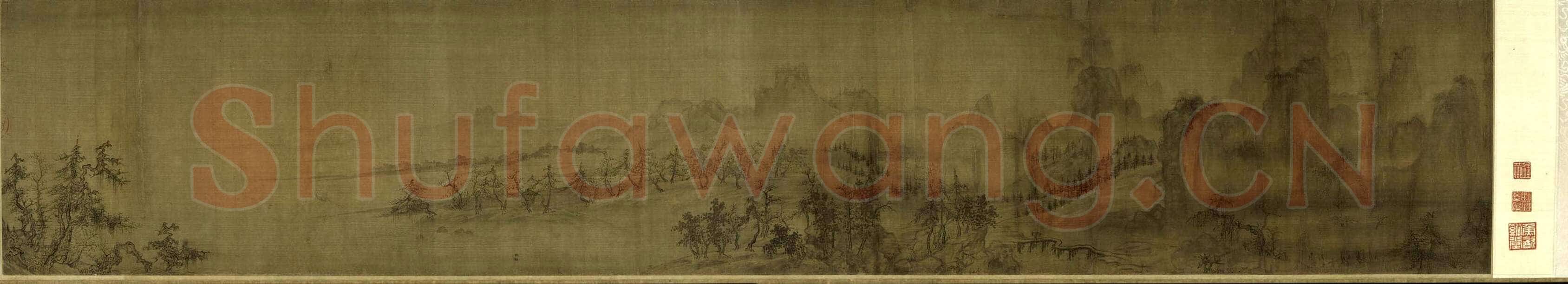 王诜《烟江叠嶂图卷》纸本 绢本 26×138.5cm 上海博物馆藏