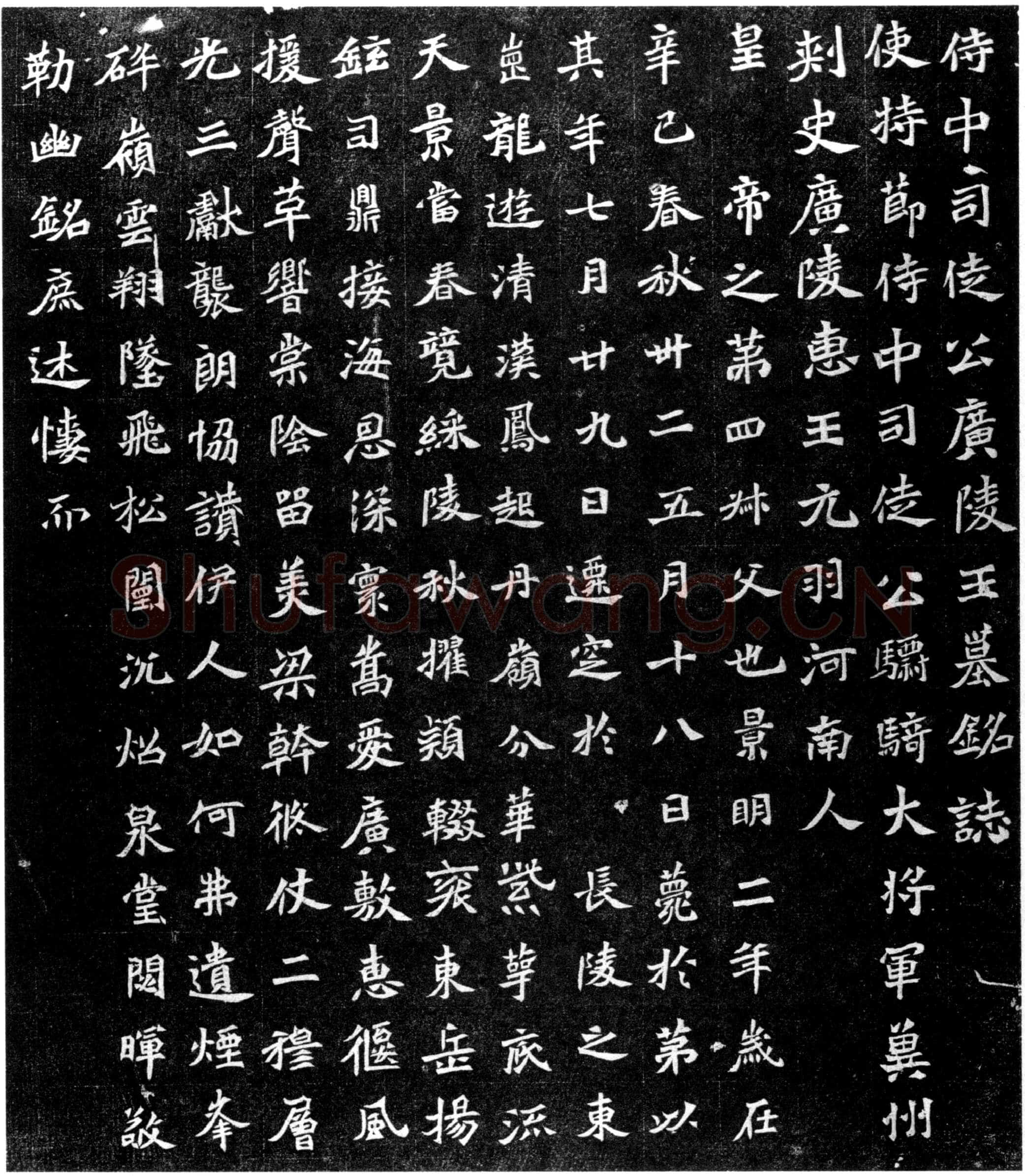 元羽墓志前秦北朝碑刻碑拓,摘自前秦北朝元羽墓志