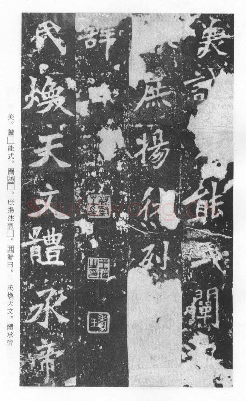 张猛龙碑前秦北朝碑刻碑拓,摘自前秦北朝张猛龙碑(全本)