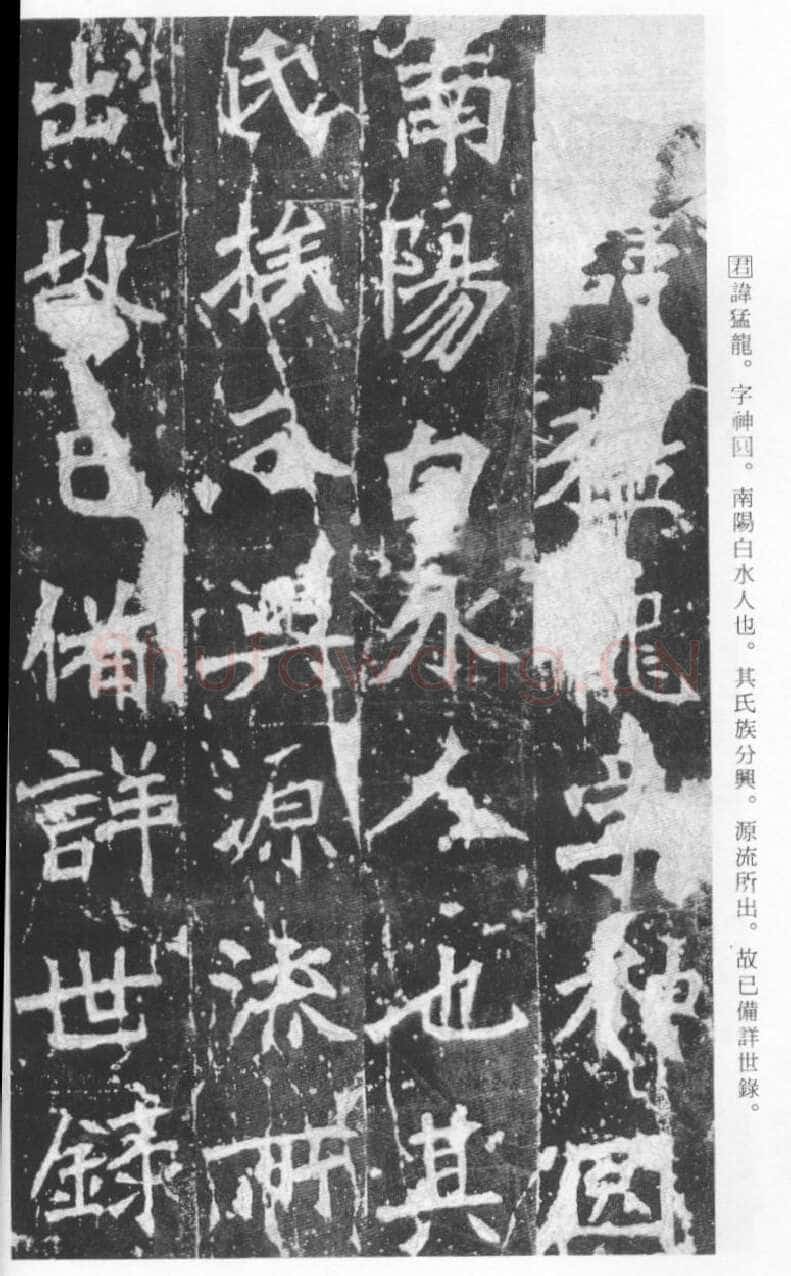 张猛龙碑前秦北朝碑刻碑拓,摘自前秦北朝张猛龙碑(全本)