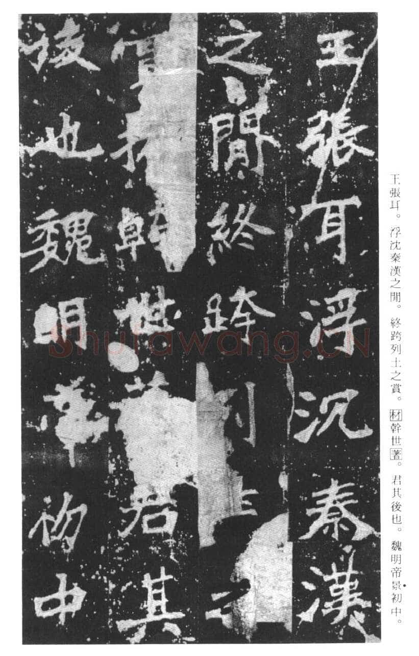 张猛龙碑前秦北朝碑刻碑拓,摘自前秦北朝张猛龙碑(全本)