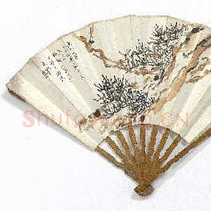 近现代曾熙《古松临书书画合扇》纸本 19×49cm 1927年作 台北故宫博物院藏