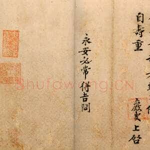 宋代 王岩叟 行书《秋暑帖、与知府安抚左丞资政札、与给事淳夫侍讲札》