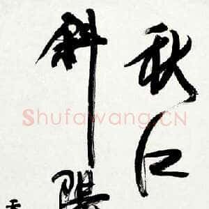 清代 康有为 行书《秋江烟水空带斜阳一片》