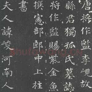 唐代徐浩《李岘妻独孤峻墓志》