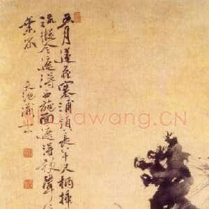 明代 徐渭 行书《五月莲花图》